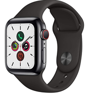 Bild zu Apple Watch Series 5 GPS + LTE 40mm Edelstahl schwarz Sportarmband für 577,75€ (VG: 669,90€)