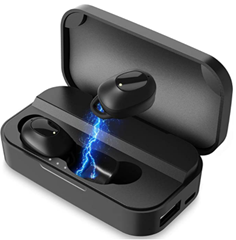 Bild zu HolyHigh Earbuds (Bluetooth 5.0, IPX7 Auto Pairing, Mikrofon, mit Ladebox 3000mAh, 120 Stunden Spielzeit) für 15,83€