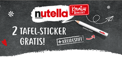 Bild zu Nutella Glas kaufen und gratis zwei Tafel-Sticker und einen Kreidestift abstauben