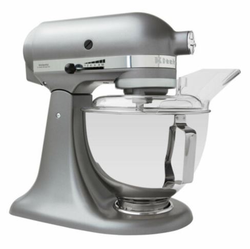 Bild zu KitchenAid 5KSM45ESL Küchenmaschine (4,3L Direktantrieb Factory Serviced Silber) für 259€ (VG: 311,01€)