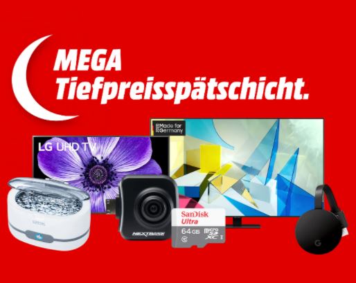 Bild zu MediaMarkt: MEGA-Tiefpreisspätschicht mit Produkten aus den Bereichen TV & Audio, Computer und Zubehör, Haushalt & Bad und Foto & Freizeit