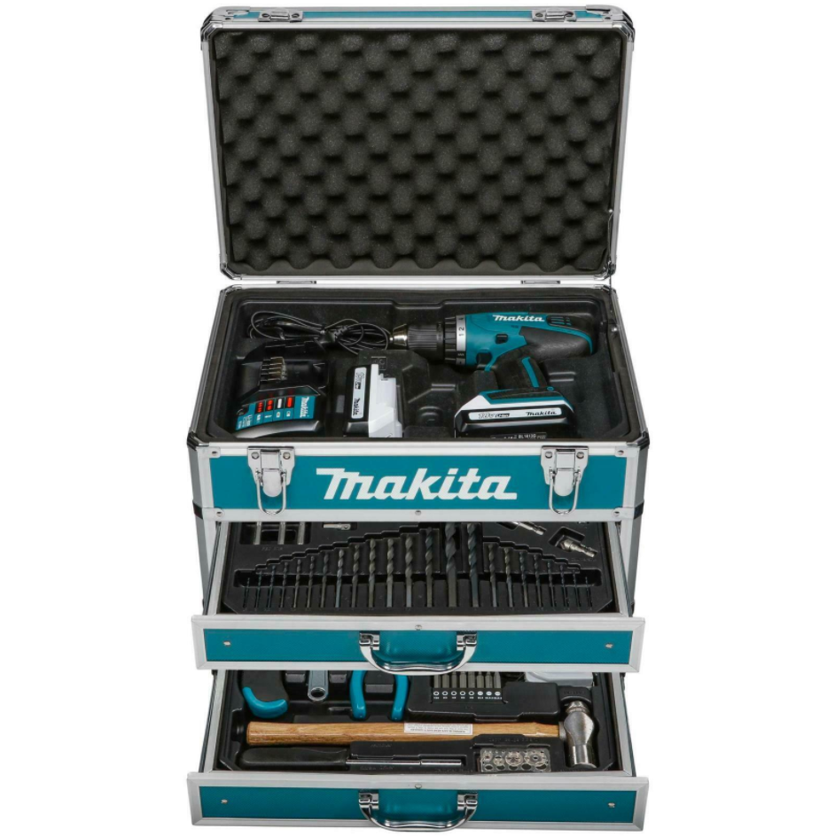 Bild zu Makita Akkubohrschrauber DF457DWEX6 (2x 1,3Ah AKKU + 102-teiligem Zubehör im Koffer) für 199,95€ (VG: 228,62€)