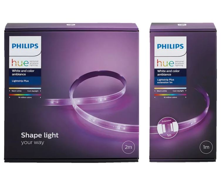 Bild zu MediaMarkt: PREISHAMMER – PHILIPS Hue Light Strip+ 2m + 1m Basis LED Streifen Mehrfarbig für 53,61€ (VG: 79,39€)