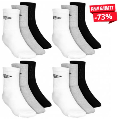 Bild zu 12er Pack Umbro Crew Sport-Socken ab 11,11€