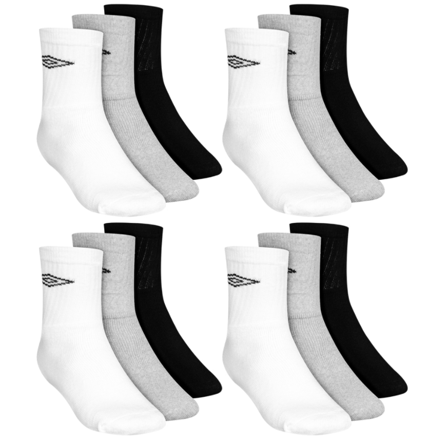 Bild zu Umbro Crew Sport Socken 12-er Pack für 9,99€ (VG: 13,94€) evtl. zzgl. 3,95€ Versand