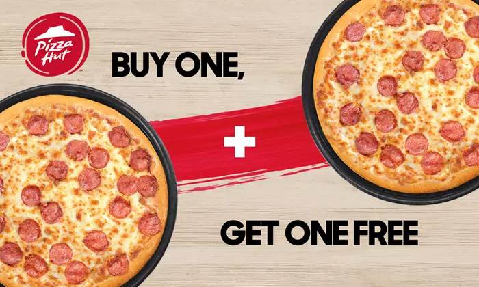 Bild zu Groupon: 2-für-1 Pizza-Angebot auf alle Teigsorten und Beläge bei Pizza Hut für 0,85€