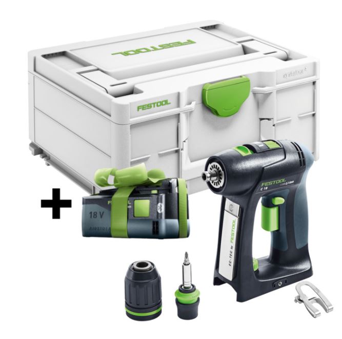 Bild zu Festool Akku-Bohrschrauber C 18-Basic + Akku BP 18 Li 5,2 AS-ASI für 190,36€ (VG: 295,11€)