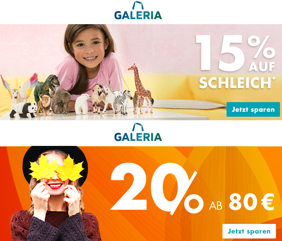 Bild zu Galeria: 15% Rabatt auf Schleich und 20% Rabatt ab 80€ Bestellwert