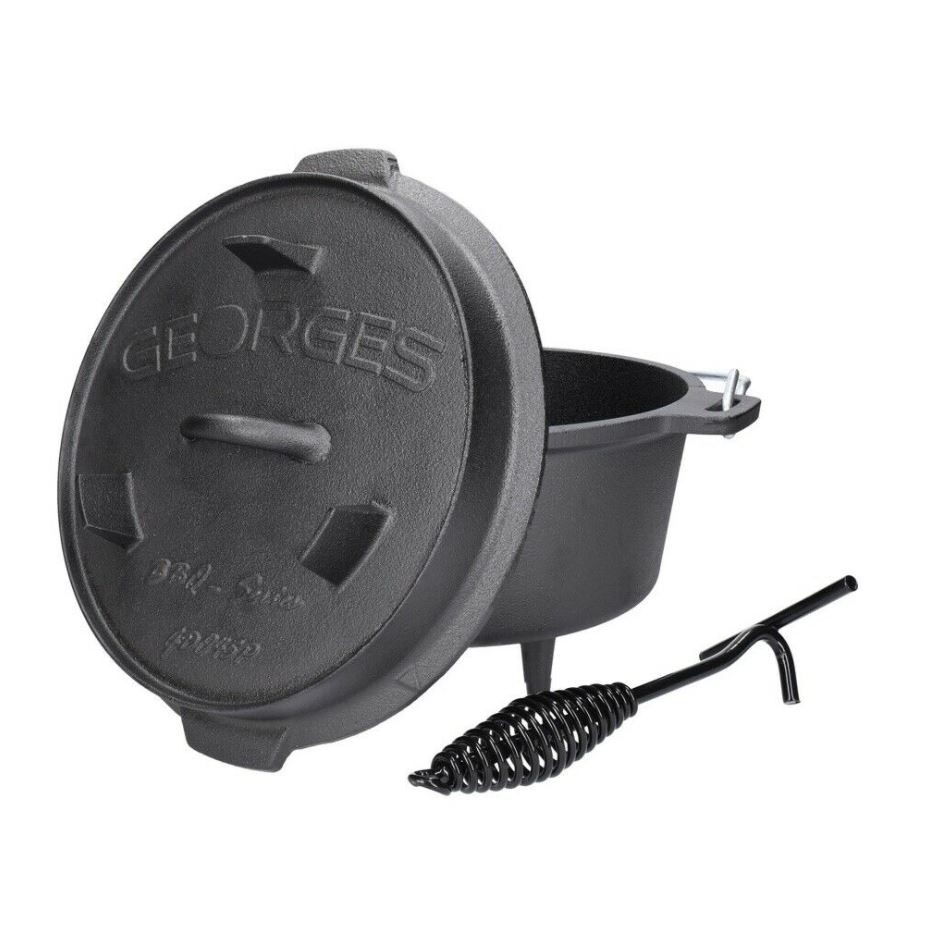 Bild zu Georges Premium Dutch Oven mit Füßen – preseasoned (bereits eingebrannt) + Deckelheber in 4 verschiedenen Größen ab 34,99€ (VG: ab 43,89€)