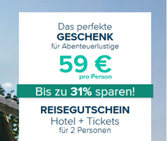 Bild zu Reisegutschein 2021/2022 für Hotel + Freizeitparkticket für 59€/Person