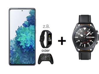 Bild zu Samsung S20 FE inkl. Watch 3 45mm + gratis Galaxy Fit 2 oder xBox Gaming Paket für 79€ mit 40GB LTE Datenflat, SMS und Sprachflat im o2 Netz für 34,99€/Monat