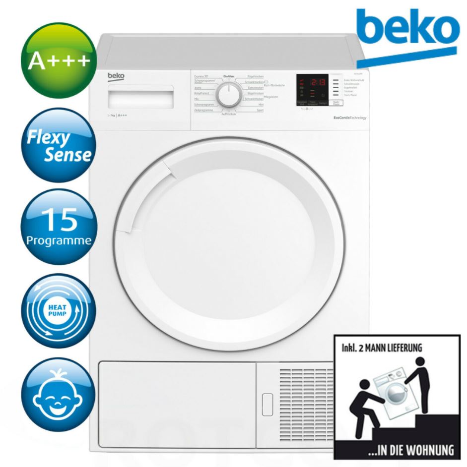 Bild zu Beko A+++ Wärmepumpen- Wäschetrockner DS7512PA 7kg für 369,90€ (VG: 454,95€)