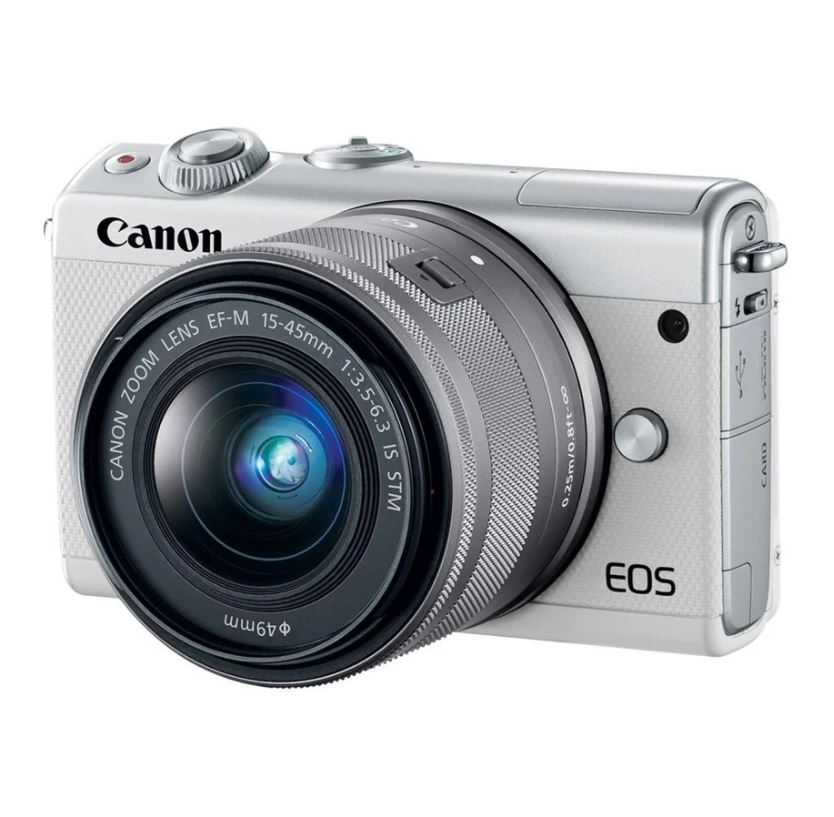 Bild zu Canon EOS M100 mit 15-45mm Kitobjektiv in weiß für 249€ (VG: 413,99€)