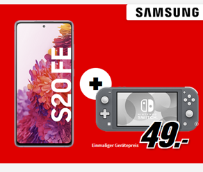 Bild zu Samsung Galaxy S20 FE inkl. Nintendo Switch Lite für 47,77€ mit 10GB LTE Datenflat und Sprachflat im Vodafone-Netz für 24,99€/Monat