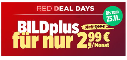 Bild zu BILDplus für 29,99€ im Jahr oder 2,99€ im Monat (anstatt 7,99€/Monat)