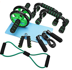 Bild zu Fitness-Set (7 teilig, Bauchroller, Springseil usw.) für 14,84€