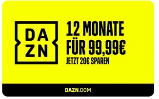 Bild zu [noch bis Mitternacht] 12 Monate DAZN Gutschein für 99,99€ (8,33€ Monat)