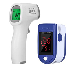 Bild zu Infrarot Thermometer + Fingerspitzen Pulsmesser / Blutsauerstoff Messgerät für zusammen 10,99€