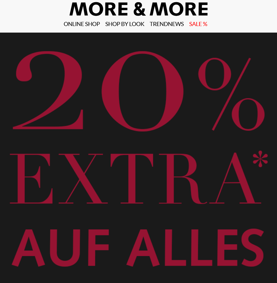 Bild zu More & More: 20% Extra-Rabatt auf alle Artikel im Shop