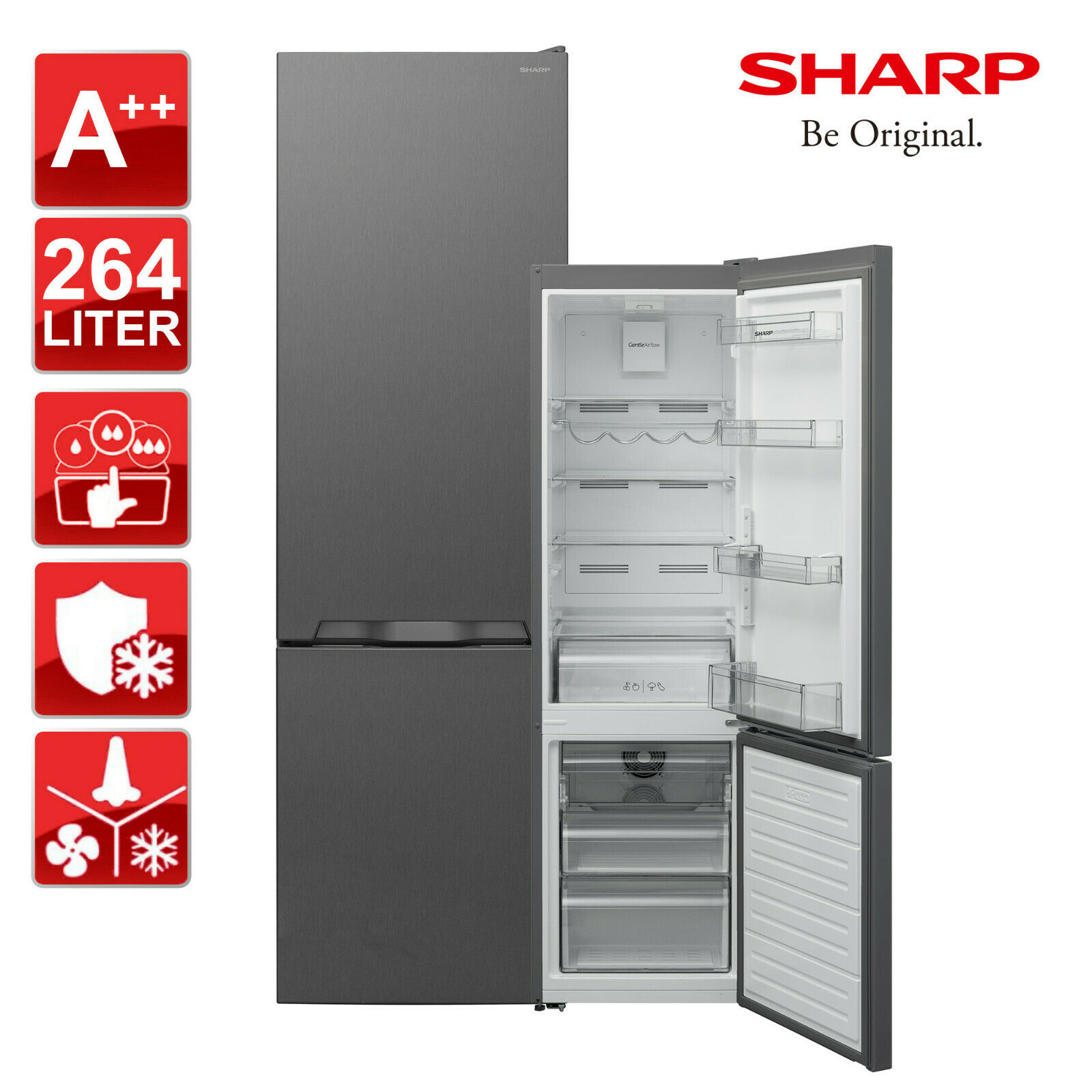 Bild zu Sharp SJ-BA05DTXW2-EU Kühl-Gefrierkombination für 299,90€ (Vergleich: 345,70€)