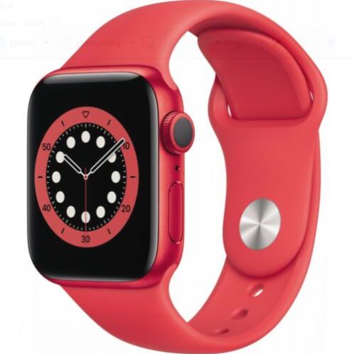 Bild zu [nur heute] Apple Watch Series 6 Rot Aluminium 44mm Sportarmband PRODUCT(RED) für 335,90€ (VG: 395,90€)