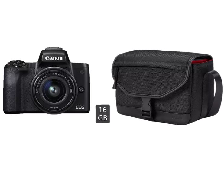 Bild zu CANON EOS M50 EF-M 15-45 Kit schwarz Systemkamera (24,1 MP, WLAN, Bluetooth, 4K-Videos) für 444€ (VG: 573,46€)