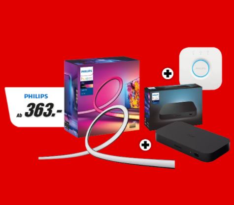 Bild zu PHILIPS Hue Bundles: 1x PHILIPS Hue Play Sync Box + 1x Hue Play Gradient Lightstrip + 1x PHILIPS Hue Bridge ab 363€ (VG: ab 413€)