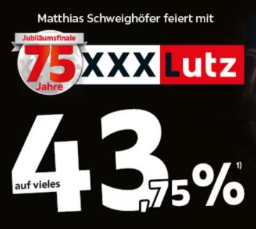 Bild zu XXXLutz: kostenloser Versand ab 250€ MBW + 43,75% Rabatt-Aktion