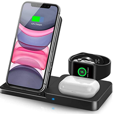 Bild zu LECHLY Wireless Charger, Qi-zertifiziertes Apple Ladegerät (für iPhone, Watch + AirPods) für 16,49€