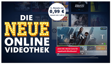 Bild zu [endet um 18 Uhr] freenet Video (die neue Online Videothek) 3 Monate lang für einmalig 99 Cent + 10€ Amazon Gutschein