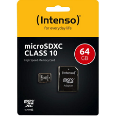 Bild zu Intenso Micro SDXC Karte 64GB Speicherkarte Class 10 inkl. SDXC Adapter für 6,66€