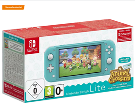 Bild zu NINTENDO Switch Lite Türkis inkl. Animal Crossing und 3 Monate Switch Online Mitgliedschaft für 199,16€ (VG: 239€)