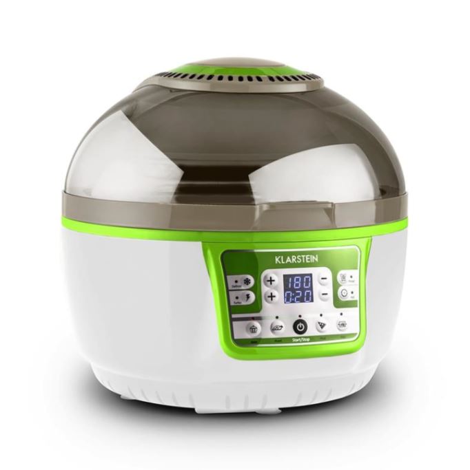 Bild zu Klarstein VitAir Turbo Heißluftfritteuse grün-weiß (1400W, Grillen, Backen, 9l) für 84,99€ (VG: 107,99€)