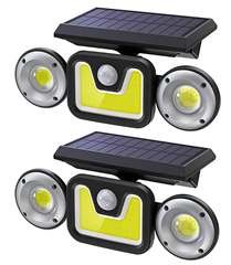 Bild zu 2 x Solarlampen für Außen mit Bewegungsmelder (2.400mAh Akku, 450 Lumen) für 22,99€