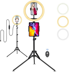 Bild zu 10 Zoll LED Ringleuchte mit Stativ und Handyhalterung für Selfies, YouTube Videos und Make up für 17,99€ inkl. Versand