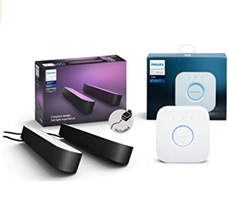 Bild zu Philips Hue Doppelpack Playbar mit Netzteil + Hue Bridge für 123,99€ inkl. Versand (VG: 147,89€)