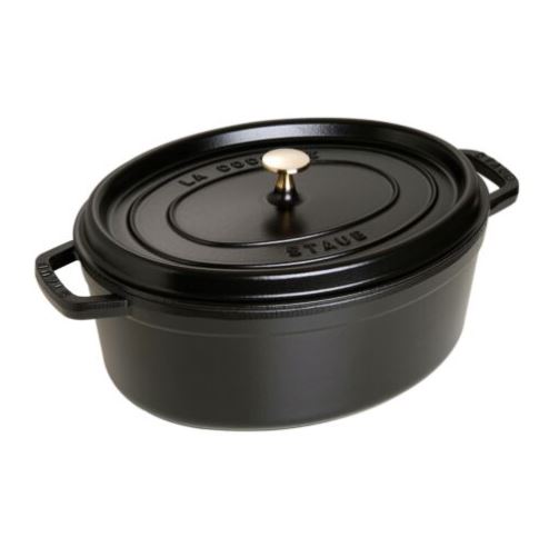 Bild zu Staub Bratentopf aus Gusseisen 33 x 28 cm oval schwarz für 144€ (VG: 178,99€)