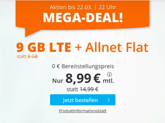 Bild zu Sim.de: o2-Netz mit 8GB + 1GB on top – LTE Datenflat, SMS und Sprachflat für 8,99€/Monat – optional ohne Mindestvertragslaufzeit