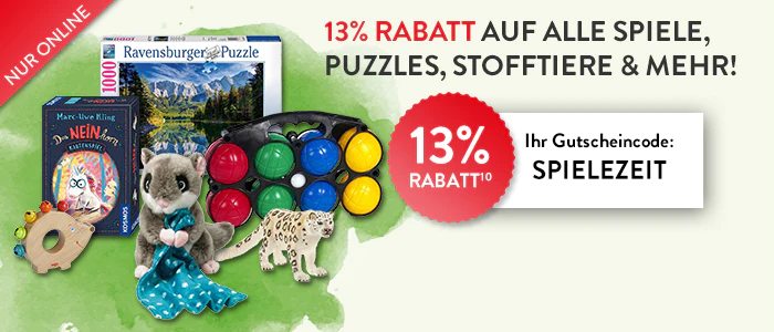 Bild zu Hugendubel: 13% Rabatt auf Spiele, Puzzles, Stofftiere und mehr