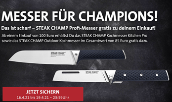 Bild zu Kreutzers: für 100€ einkaufen und Steak Champ Kochmesser (2er Set – Vergleich: 74,90€) gratis dazu