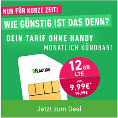 Bild zu [Top] 12GB Datenflat, SMS und Sprachflat im o2 Netz für 9,99€/Monat – monatlich kündbar