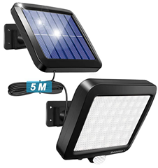 Bild zu Solarlampe mit 56LED für Außen mit Bewegungsmelder sowie 5m Kabel für 11,99€