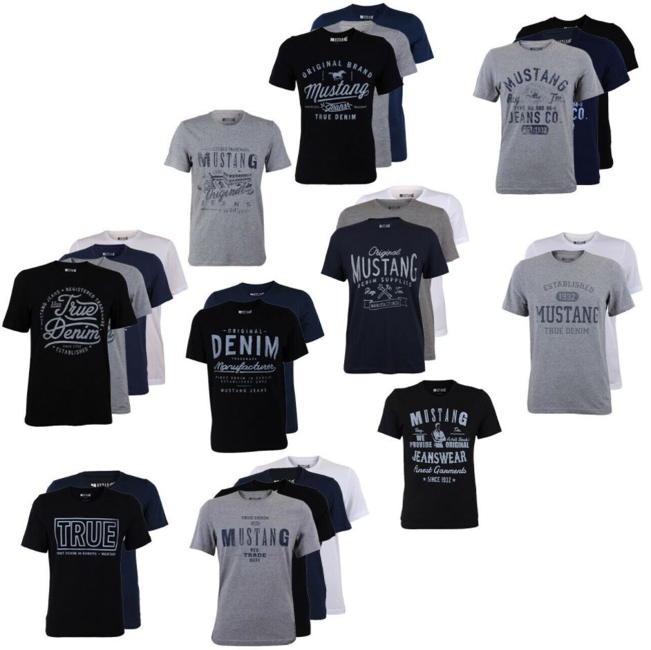 Bild zu 4-er Pack Mustang Herren T-Shirt mit Frontprint (Gr. S – 3XL) für 39,95€ (VG: 49,95€)