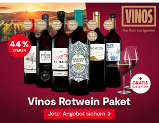 Bild zu Vinos: 6er Paket Rotwein (alle goldprämiert) inkl. 2 x Schott Zwiesel für 30,98€ inkl. Versand