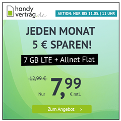 Bild zu o2 Tarif mit einer 7GB LTE Datenflat, SMS und Sprachflat für 7,99€/Monat – optional monatlich kündbar