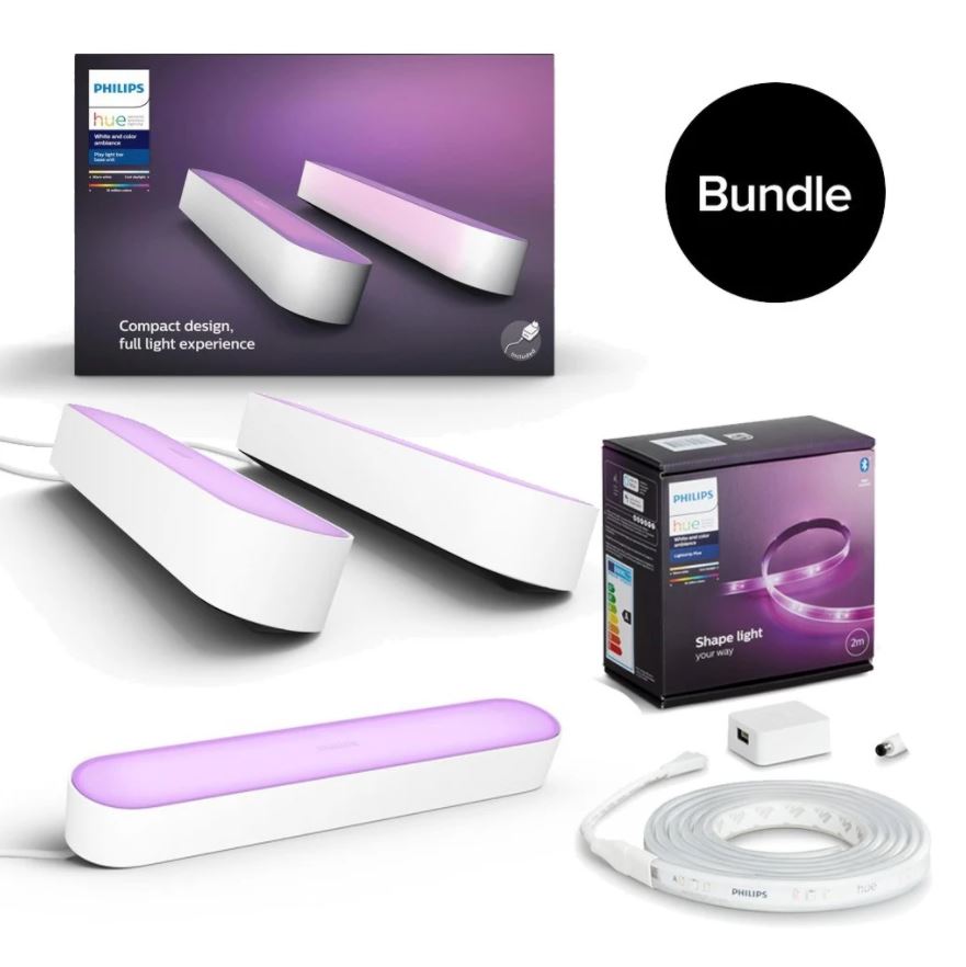 Bild zu Coolshop: Philips Hue Play Angebote – z.B.: Bundle bestehend aus 3x Hue Play + Netzteil + Hue Lightstrip 2m für 168€ (VG: 218,09€)