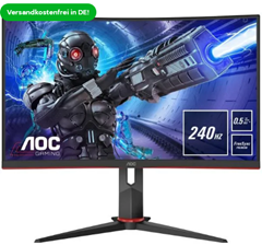 Bild zu AOC C27G2ZU/BK Gaming-Monitor 68,6 cm (27 Zoll) (Full-HD, VA-Panel, HDMI, DisplayPort, USB, 0,5ms, 240Hz, AMD FreeSync) für 250,61€ inkl. Versand (Vergleich: 280,59€)