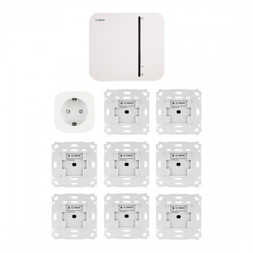 Bild zu Bosch Smart Home Starter Set zur Rollladensteuerung mit 8 Unterputz-Aktoren und einem Zwischenstecker für 439€ (Vergleich: 583,79€)