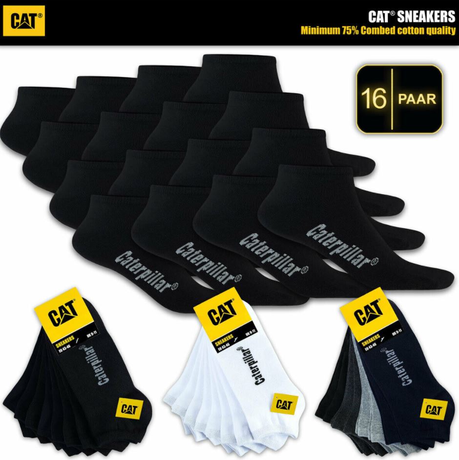 Bild zu 16 Paar CAT Caterpillar Sneakersocken (Gr.: 39 – 50) für 27,90€ (VG: 44€)