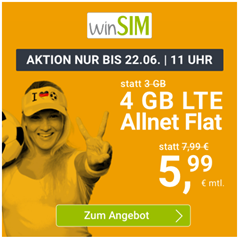 Bild zu o2 Tarif mit einer 4GB LTE Datenflat, SMS und Sprachflat für 5,99€/Monat – jederzeit kündbar